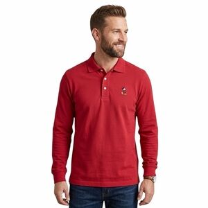 Vintage Disney Y2K Red Patch Mickey Mouse  Polo Shirt Size S